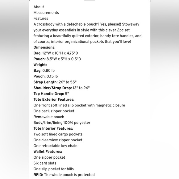 Lug Tenor 2pc Crossbody Bag Midnight Black - Picture 16 of 16